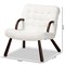 Baxton Studio Eisa Modern & Contemporary White Sherpa Upholstered and Walnut Brown Finished Wood Accent Chair 204-12579 - alternate 6